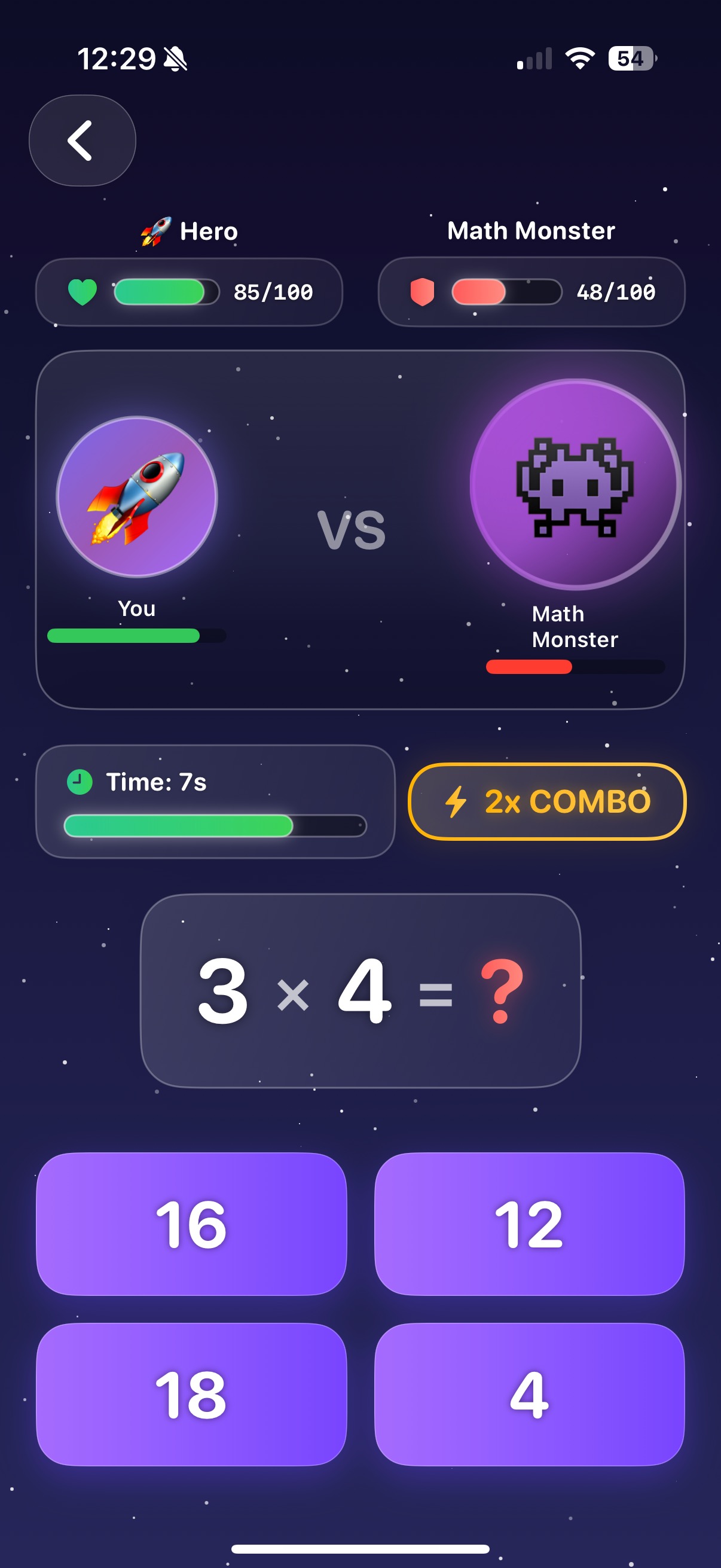 Boss Battle vs Math Monster